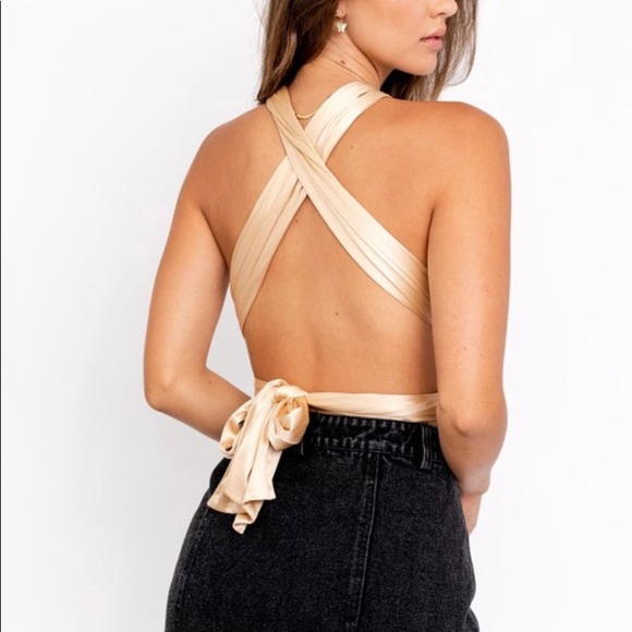 Sleeveless Champagne Bodysuit - Picture 3 of 4